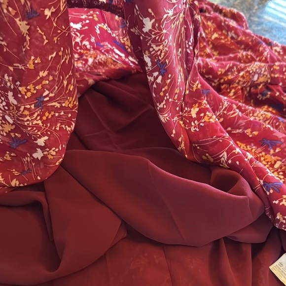 Elegant polyester Floral Long Sleeve floor length maxi Dress NWT XL - Picture 13 of 16